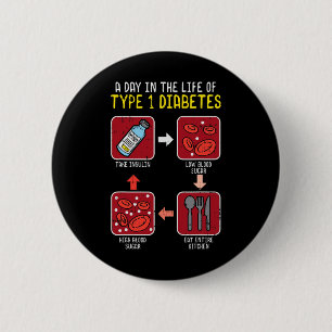 Spaß Diabetiker Typ 1 Lebenszyklus - Fun Diabetes  Button
