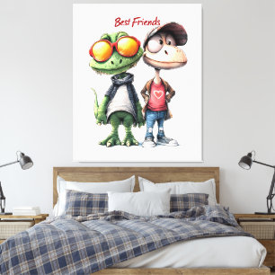 Spaß "Die besten Freunde" Mauer Kunst Leinwanddruck