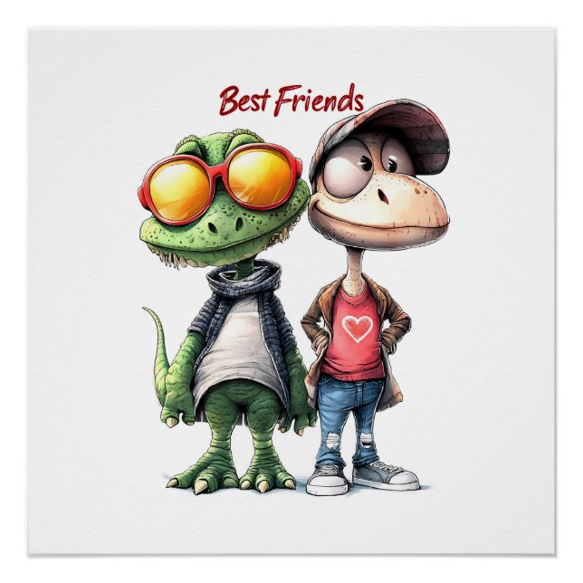 Spaß "Die besten Freunde" Mauer Kunst Poster (Vorderseite)