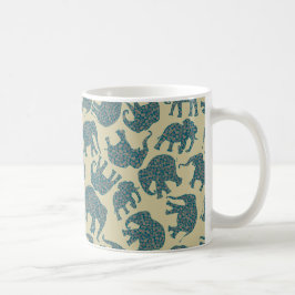 Spaß-Ditzy Paisley-Elefanten auf beige Tasse