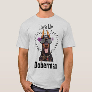 Spaß Doberman in Sonnenbrille T-Shirt