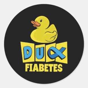 Spaß Duck Diabetes Bewusstsein Runder Aufkleber