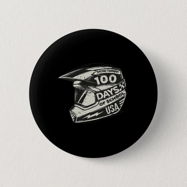 Spaß durch 100 Schultage - Race Helme Button (Vorderseite)