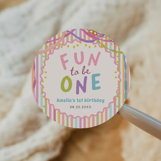 Spaß, ein launisches bunter Mädchen-Geburtstag zu Runder Aufkleber