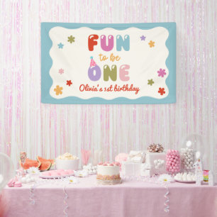 Spaß, eine daisy-bunte 1. Geburtstag Banner