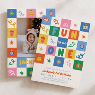 Spaß, einer mutigen Weihnachts-Kinder 1. Geburtsta Einladung