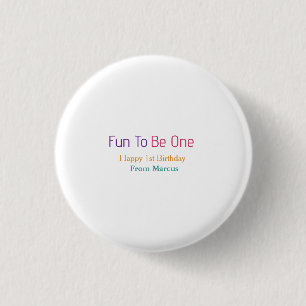 Spaß, einer zu sein 1. Geburtstag Regenbogen Name Button