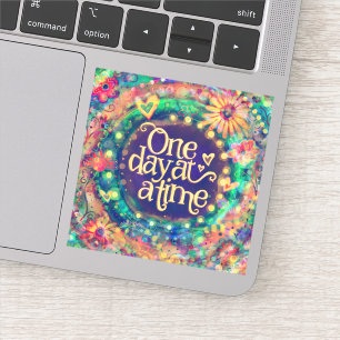 Spaß eines Tages bei einer Zeit Whimsical Floral I Aufkleber