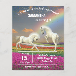 Spaß Einhorn Fohlen Regenbogen Fantasy Budget Flyer