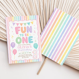 Spaß, Eins zu sein: Pastell-Regenbogenstreifen 1.  Einladung
