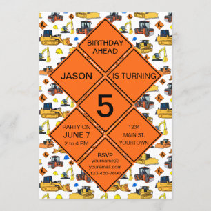 Spaß Einzigartige Bauzone Straßenschilder Geburtst Einladung