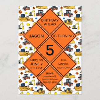 Spaß Einzigartige Bauzone Straßenschilder Geburtst Einladung