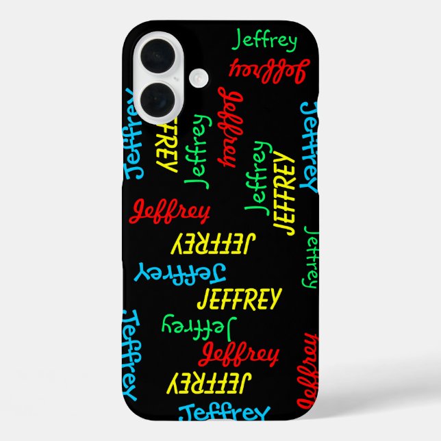 Spaß Einzigartige Wiederholungsnamen auf schwarz,  Case-Mate iPhone Hülle (Rückseite)