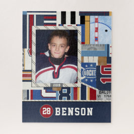 Spaß-Eis-Hockey-Spieler-Foto Puzzle