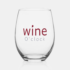 Spaß Elegant "Wine O'clock" Drop Talk Symbol Kunst Weinglas Ohne Stiel