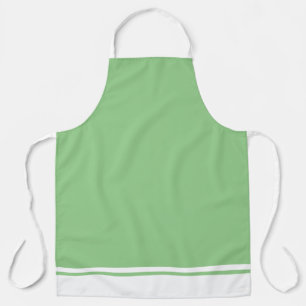 Spaß Elegante Sage Green White Hem Racing Streifen Schürze
