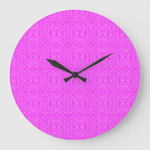 Spaß Elegantes Abstrakt rosa Muster Große Wanduhr