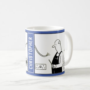 Spaß Elektrischer Cartoon mit Name Choice. Kaffeetasse