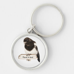 Spaß-Elster-Vogel mit individuellem Namen oder Schlüsselanhänger