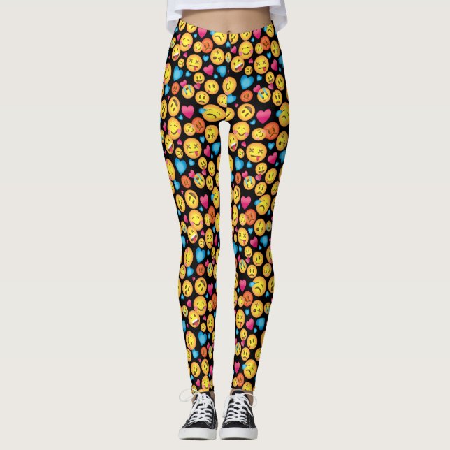 Spaß Emoji Druck-Leggings Leggings (Vorderseite)