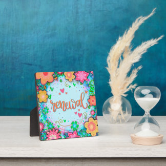 Spaß Erneuerung Hübsche florale Whimsical Inspirat Fotoplatte