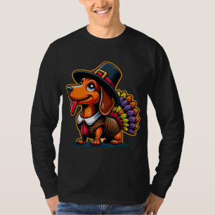 Spaß Erntedank Türkei Weiner Dackel Hund T-Shirt