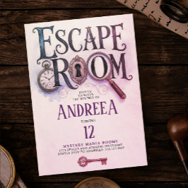 Spaß Escape Room Pastell Rosa Mysterium-Lösung Sp Einladung