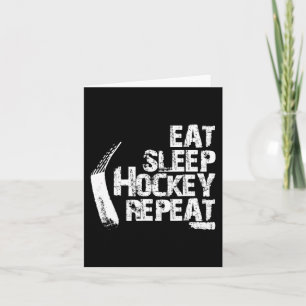 Spaß Essen Schlaf Eishockey Wiederholung Vintage-G Karte