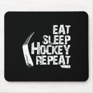 Spaß Essen Schlaf Eishockey Wiederholung Vintage-G Mousepad