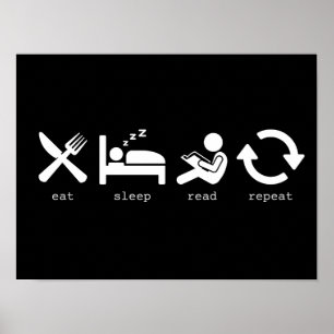 Spaß Essen Schlafen Lesen Wiederholen Poster