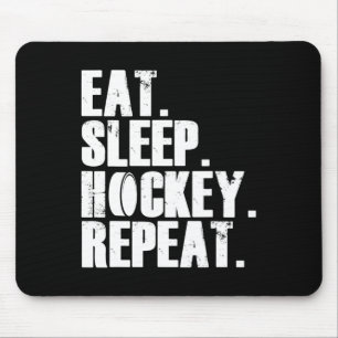 Spaß essen Sleep Hockey Wiederholung Geschenk Männ Mousepad