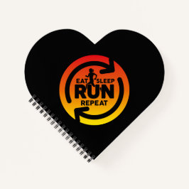 Spaß essen Sleep-Run Wiederholung Sonnenuntergang  Notizbuch