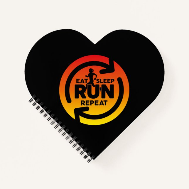 Spaß essen Sleep-Run Wiederholung Sonnenuntergang  Notizbuch (Vorderseite)