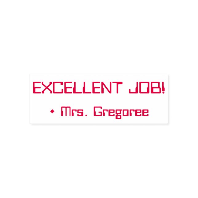 Spaß "EXCELLENT JOB!" + Erzieher Name Kautschuk Br Permastempel (Design)