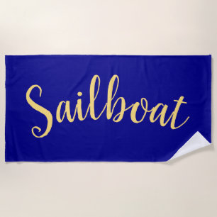 Spaß Extravagant SAILBOAT Deep Royal Blue Hintergr Strandtuch