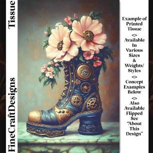 Spaß Extrem Steampunk Boot, floral DG2LF Decoupage Seidenpapier