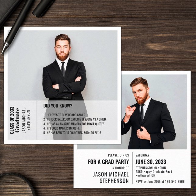 Spaß Fakten 2 Foto Moderne Abschluss Ankündigung (Von Creator hochgeladen)