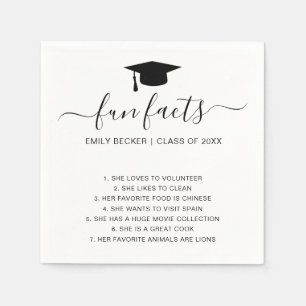 Spaß Fakten Abschluss Elegante Script Girl Gradua Serviette