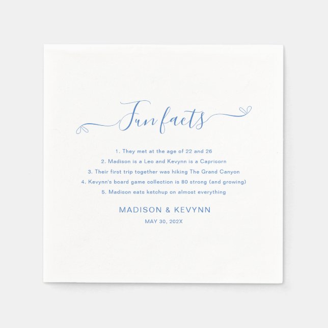 Spaß Fakten Blue Wedding Napkins Serviette (Vorderseite)