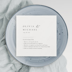 Spaß Fakten einfach elegante Typografie Wedding Na Serviette