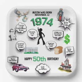 Spaß Fakten Geboren 1974 Geburtstag Pappteller