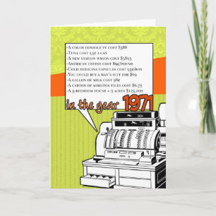 Spaß Fakten Geburtstag - Lebenshaltungskosten 1971 Karte