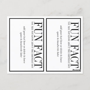 Spaß Fakten Geburtstagsparty Dekorationen Ballon T Postkarte