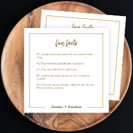 Spaß Fakten Gold Minimalistische Hochzeitspapier N Serviette
