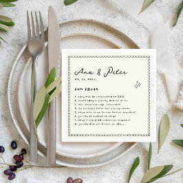 Spaß Fakten Hand Illustrierte Hochzeitsfeier Napki Serviette