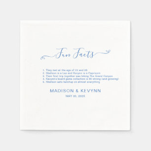 Spaß Fakten minimal und elegant Blue Wedding Nap Serviette