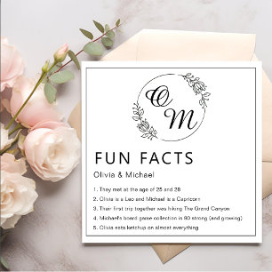 Spaß Fakten Moderne Minimalistische Hochzeit Napki Serviette