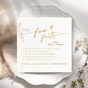 Spaß Fakten Moderne Minimalistische Hochzeit Napki Serviette