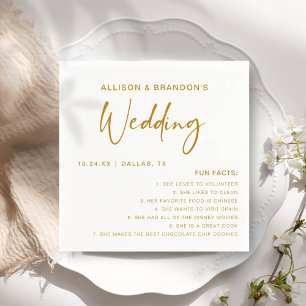 Spaß Fakten Moderne Minimalistische Hochzeit Napki Serviette