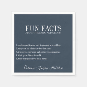 Spaß Fakten Mute Navy Blue Personalisiert Serviette